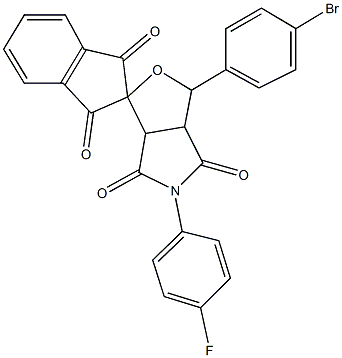 5-(4-fluorophenyl)-3-(4-bromophenyl)-4,6-dioxohexahydrospiro(1H-furo[3,4-c]pyrrole-1,2'-[1,3]-dioxoindane) 구조식 이미지