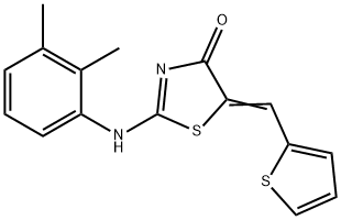 2-(2,3-dimethylanilino)-5-(2-thienylmethylene)-1,3-thiazol-4(5H)-one 구조식 이미지