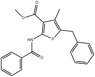 methyl 2-(benzoylamino)-5-benzyl-4-methyl-3-thiophenecarboxylate Structure