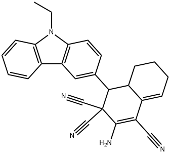 2-amino-4-(9-ethyl-9H-carbazol-3-yl)-4a,5,6,7-tetrahydronaphthalene-1,3,3(4H)-tricarbonitrile Structure