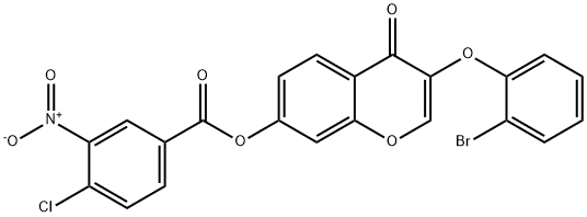 3-(2-bromophenoxy)-4-oxo-4H-chromen-7-yl 4-chloro-3-nitrobenzoate Structure