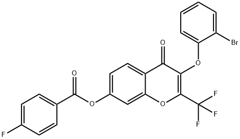 3-(2-bromophenoxy)-4-oxo-2-(trifluoromethyl)-4H-chromen-7-yl 4-fluorobenzoate Structure