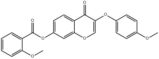 3-(4-methoxyphenoxy)-4-oxo-4H-chromen-7-yl 2-methoxybenzoate 구조식 이미지