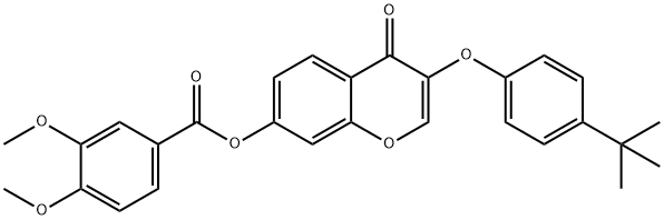 3-(4-tert-butylphenoxy)-4-oxo-4H-chromen-7-yl 3,4-dimethoxybenzoate 구조식 이미지