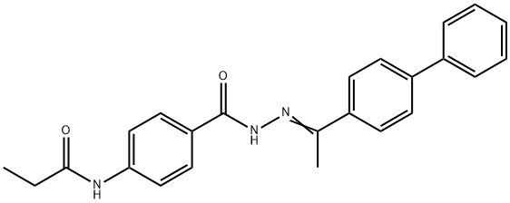N-(4-{[2-(1-[1,1'-biphenyl]-4-ylethylidene)hydrazino]carbonyl}phenyl)propanamide Structure