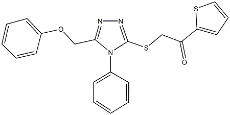 2-{[5-(phenoxymethyl)-4-phenyl-4H-1,2,4-triazol-3-yl]sulfanyl}-1-(2-thienyl)ethanone 구조식 이미지