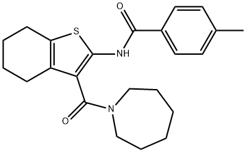 N-[3-(1-azepanylcarbonyl)-4,5,6,7-tetrahydro-1-benzothien-2-yl]-4-methylbenzamide 구조식 이미지