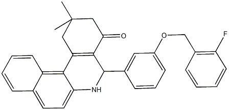 5-{3-[(2-fluorobenzyl)oxy]phenyl}-2,2-dimethyl-2,3,5,6-tetrahydrobenzo[a]phenanthridin-4(1H)-one Structure