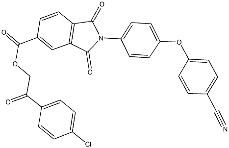 2-(4-chlorophenyl)-2-oxoethyl 2-[4-(4-cyanophenoxy)phenyl]-1,3-dioxo-5-isoindolinecarboxylate 구조식 이미지