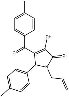 1-allyl-3-hydroxy-4-(4-methylbenzoyl)-5-(4-methylphenyl)-1,5-dihydro-2H-pyrrol-2-one 구조식 이미지