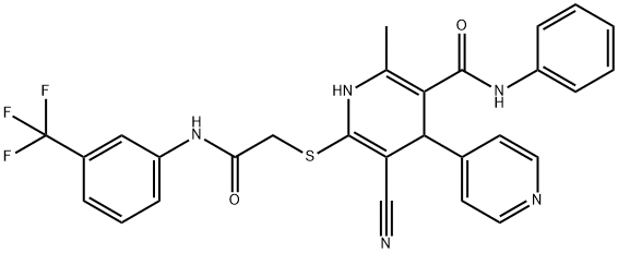 5-cyano-2-methyl-6-({2-oxo-2-[3-(trifluoromethyl)anilino]ethyl}sulfanyl)-N-phenyl-1,4-dihydro-4,4'-bipyridine-3-carboxamide 구조식 이미지