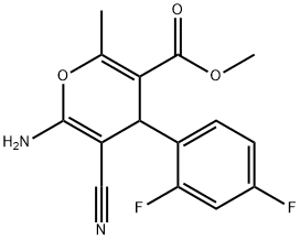 methyl 6-amino-5-cyano-4-(2,4-difluorophenyl)-2-methyl-4H-pyran-3-carboxylate Structure