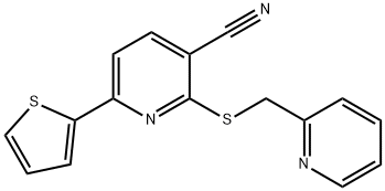 2-[(2-pyridinylmethyl)sulfanyl]-6-(2-thienyl)nicotinonitrile Structure