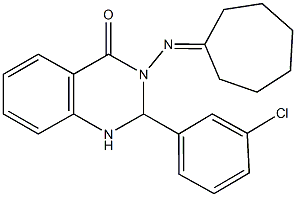 2-(3-chlorophenyl)-3-(cycloheptylideneamino)-2,3-dihydro-4(1H)-quinazolinone Structure