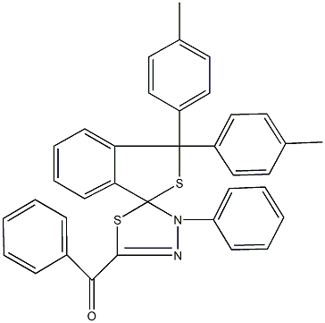 phenyl{1,1-bis(4-methylphenyl)-4'-phenyl-1,3,4',5'-tetrahydrospiro(2-benzothiophene-3,5'-[1,3,4]-thiadiazole)-2'-yl}methanone 구조식 이미지