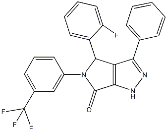 4-(2-fluorophenyl)-3-phenyl-5-[3-(trifluoromethyl)phenyl]-4,5-dihydropyrrolo[3,4-c]pyrazol-6(1H)-one Structure