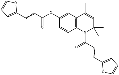 1-[3-(2-furyl)acryloyl]-2,2,4-trimethyl-1,2-dihydro-6-quinolinyl 3-(2-furyl)acrylate Structure