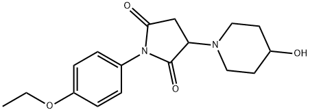 1-(4-ethoxyphenyl)-3-(4-hydroxy-1-piperidinyl)-2,5-pyrrolidinedione 구조식 이미지