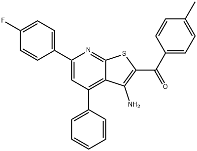 [3-amino-6-(4-fluorophenyl)-4-phenylthieno[2,3-b]pyridin-2-yl](4-methylphenyl)methanone 구조식 이미지