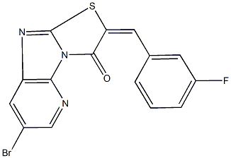 7-bromo-2-(3-fluorobenzylidene)[1,3]thiazolo[2',3':2,3]imidazo[4,5-b]pyridin-3(2H)-one Structure