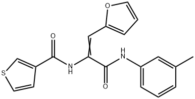 N-[2-(2-furyl)-1-(3-toluidinocarbonyl)vinyl]-3-thiophenecarboxamide 구조식 이미지