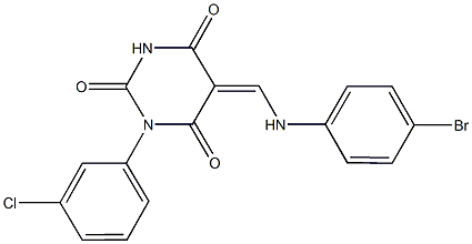 5-[(4-bromoanilino)methylene]-1-(3-chlorophenyl)-2,4,6(1H,3H,5H)-pyrimidinetrione Structure