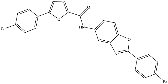 N-[2-(4-bromophenyl)-1,3-benzoxazol-5-yl]-5-(4-chlorophenyl)furan-2-carboxamide 구조식 이미지