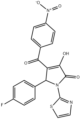 5-(4-fluorophenyl)-3-hydroxy-4-{4-nitrobenzoyl}-1-(1,3-thiazol-2-yl)-1,5-dihydro-2H-pyrrol-2-one Structure