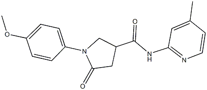 1-(4-methoxyphenyl)-N-(4-methyl-2-pyridinyl)-5-oxo-3-pyrrolidinecarboxamide 구조식 이미지