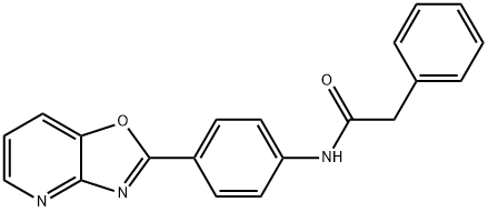 N-(4-[1,3]oxazolo[4,5-b]pyridin-2-ylphenyl)-2-phenylacetamide 구조식 이미지