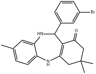 11-(3-bromophenyl)-3,3,8-trimethyl-2,3,4,5,10,11-hexahydro-1H-dibenzo[b,e][1,4]diazepin-1-one 구조식 이미지