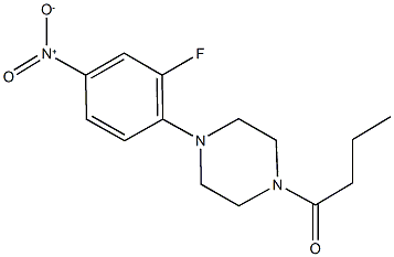 1-butyryl-4-{2-fluoro-4-nitrophenyl}piperazine 구조식 이미지