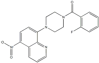8-[4-(2-fluorobenzoyl)-1-piperazinyl]-5-nitroquinoline 구조식 이미지