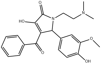 4-benzoyl-1-[2-(dimethylamino)ethyl]-3-hydroxy-5-(4-hydroxy-3-methoxyphenyl)-1,5-dihydro-2H-pyrrol-2-one Structure