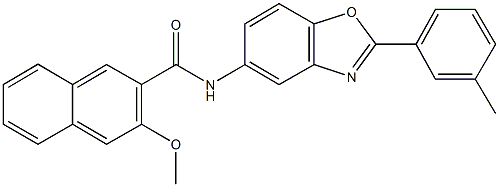 3-methoxy-N-[2-(3-methylphenyl)-1,3-benzoxazol-5-yl]-2-naphthamide 구조식 이미지