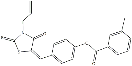 4-[(3-allyl-4-oxo-2-thioxo-1,3-thiazolidin-5-ylidene)methyl]phenyl 3-methylbenzoate 구조식 이미지