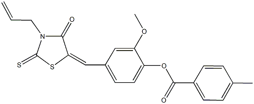 4-[(3-allyl-4-oxo-2-thioxo-1,3-thiazolidin-5-ylidene)methyl]-2-methoxyphenyl 4-methylbenzoate Structure