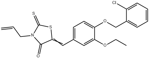 3-allyl-5-{4-[(2-chlorobenzyl)oxy]-3-ethoxybenzylidene}-2-thioxo-1,3-thiazolidin-4-one Structure