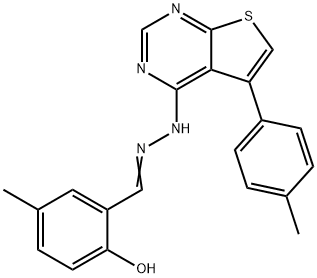 2-hydroxy-5-methylbenzaldehyde [5-(4-methylphenyl)thieno[2,3-d]pyrimidin-4-yl]hydrazone 구조식 이미지