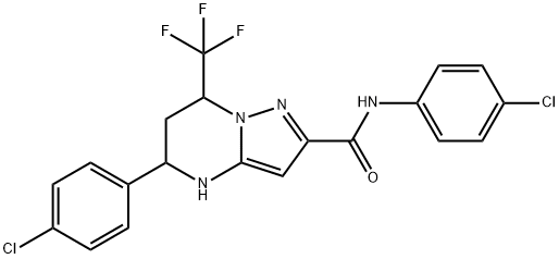 N,5-bis(4-chlorophenyl)-7-(trifluoromethyl)-4,5,6,7-tetrahydropyrazolo[1,5-a]pyrimidine-2-carboxamide Structure