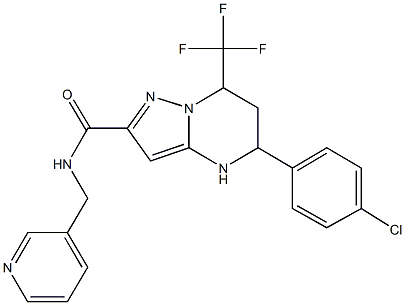 5-(4-chlorophenyl)-N-(3-pyridinylmethyl)-7-(trifluoromethyl)-4,5,6,7-tetrahydropyrazolo[1,5-a]pyrimidine-2-carboxamide Structure
