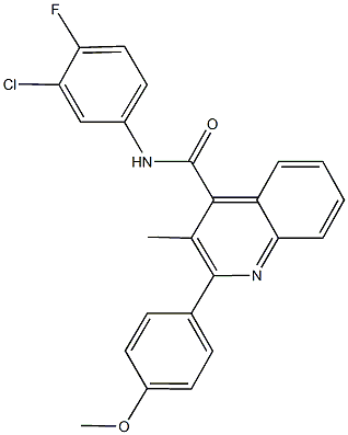 N-(3-chloro-4-fluorophenyl)-2-(4-methoxyphenyl)-3-methyl-4-quinolinecarboxamide Structure