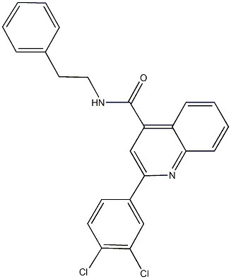 2-(3,4-dichlorophenyl)-N-(2-phenylethyl)-4-quinolinecarboxamide 구조식 이미지