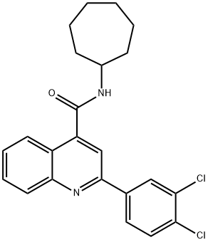 N-cycloheptyl-2-(3,4-dichlorophenyl)-4-quinolinecarboxamide 구조식 이미지