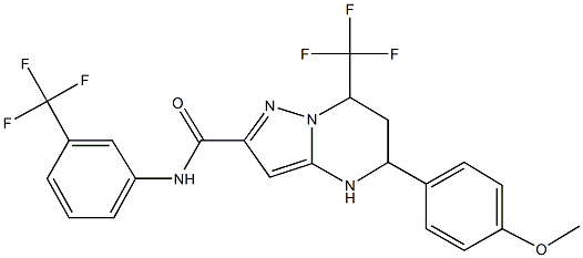 5-(4-methoxyphenyl)-7-(trifluoromethyl)-N-[3-(trifluoromethyl)phenyl]-4,5,6,7-tetrahydropyrazolo[1,5-a]pyrimidine-2-carboxamide 구조식 이미지