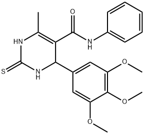 6-methyl-N-phenyl-2-thioxo-4-(3,4,5-trimethoxyphenyl)-1,2,3,4-tetrahydro-5-pyrimidinecarboxamide Structure