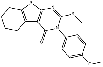 3-(4-methoxyphenyl)-2-(methylsulfanyl)-5,6,7,8-tetrahydro[1]benzothieno[2,3-d]pyrimidin-4(3H)-one 구조식 이미지