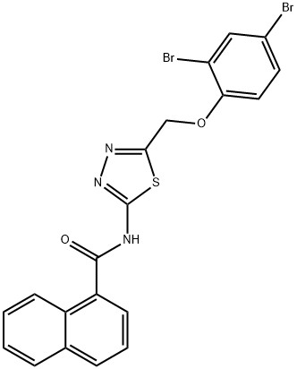 N-{5-[(2,4-dibromophenoxy)methyl]-1,3,4-thiadiazol-2-yl}-1-naphthamide Structure