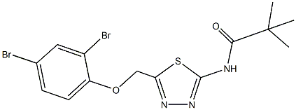 N-{5-[(2,4-dibromophenoxy)methyl]-1,3,4-thiadiazol-2-yl}-2,2-dimethylpropanamide 구조식 이미지