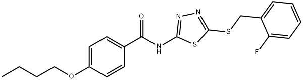 4-butoxy-N-{5-[(2-fluorobenzyl)sulfanyl]-1,3,4-thiadiazol-2-yl}benzamide Structure